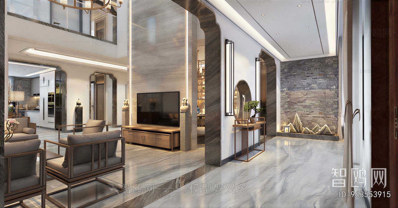 New Chinese Style A Living Room
