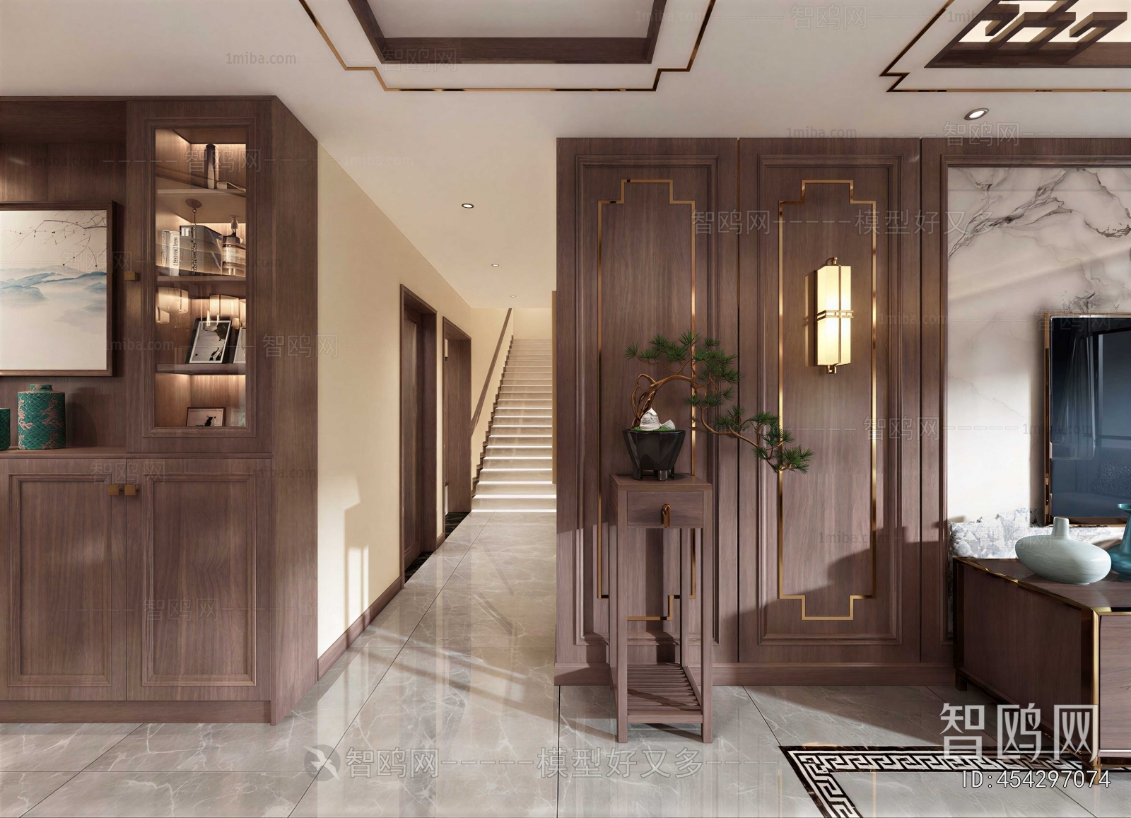 New Chinese Style A Living Room
