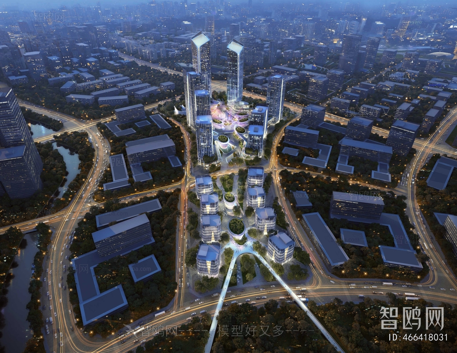 Modern Architectural Bird's-eye View Planning