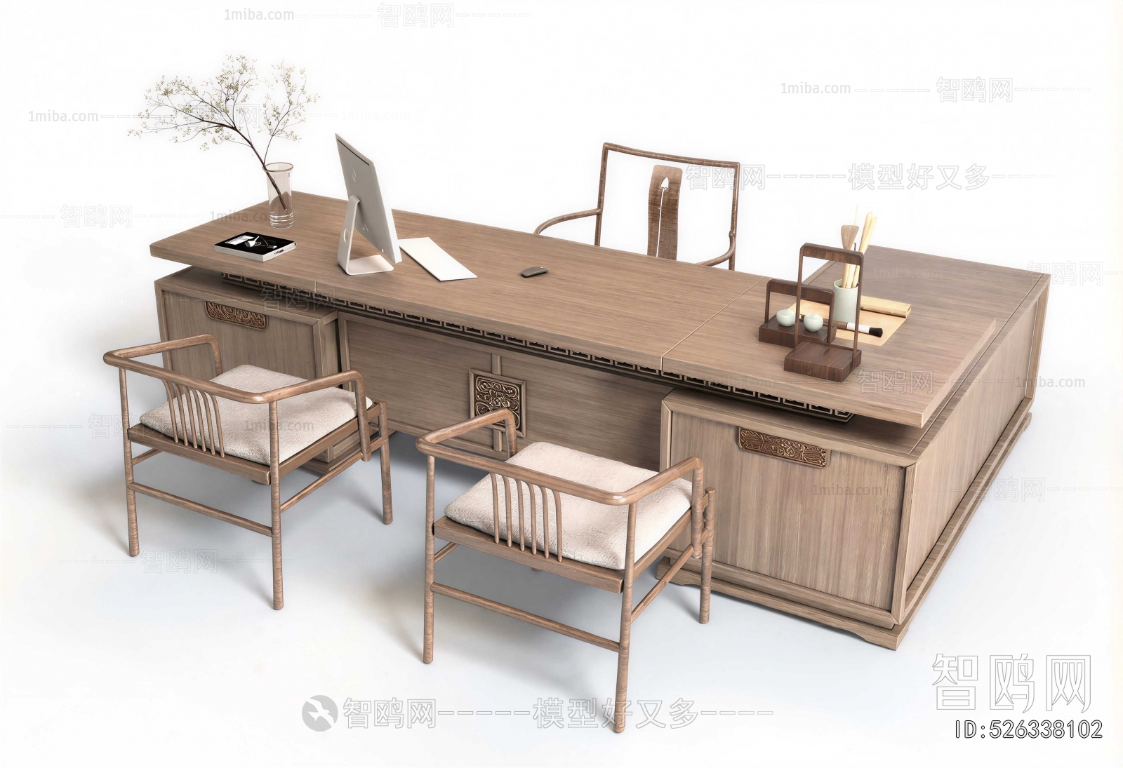 New Chinese Style Office Desk And Chair