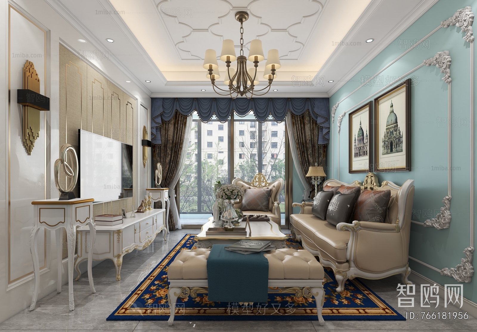 Simple European Style A Living Room
