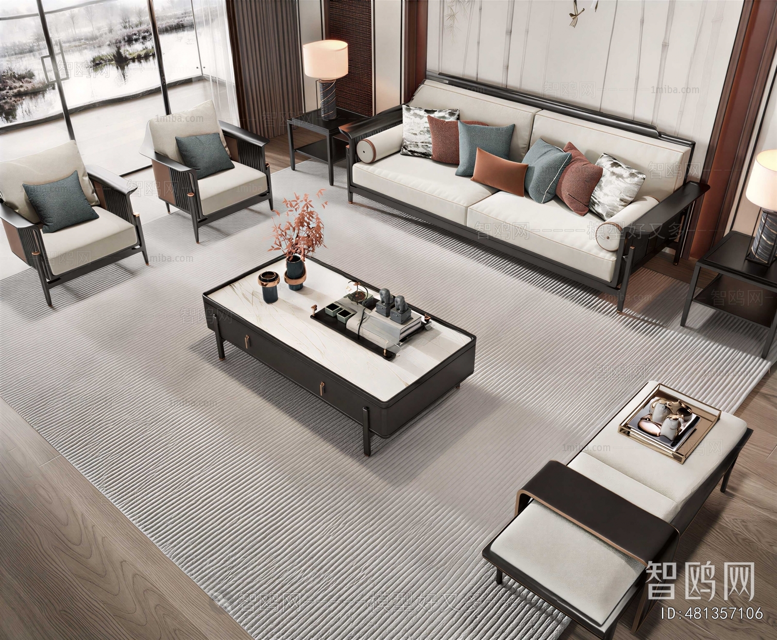 New Chinese Style Sofa Combination