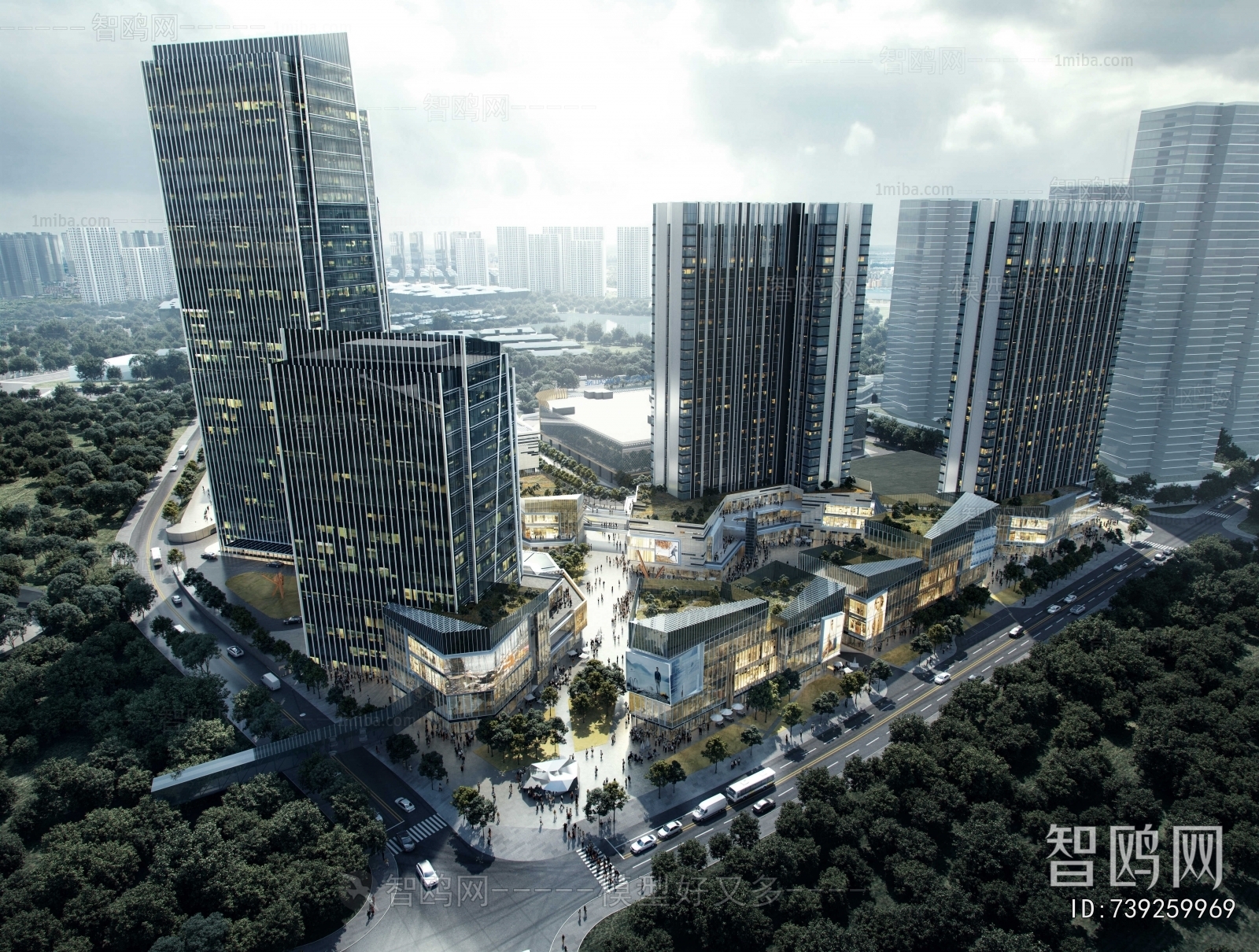 Modern Architectural Bird's-eye View Planning
