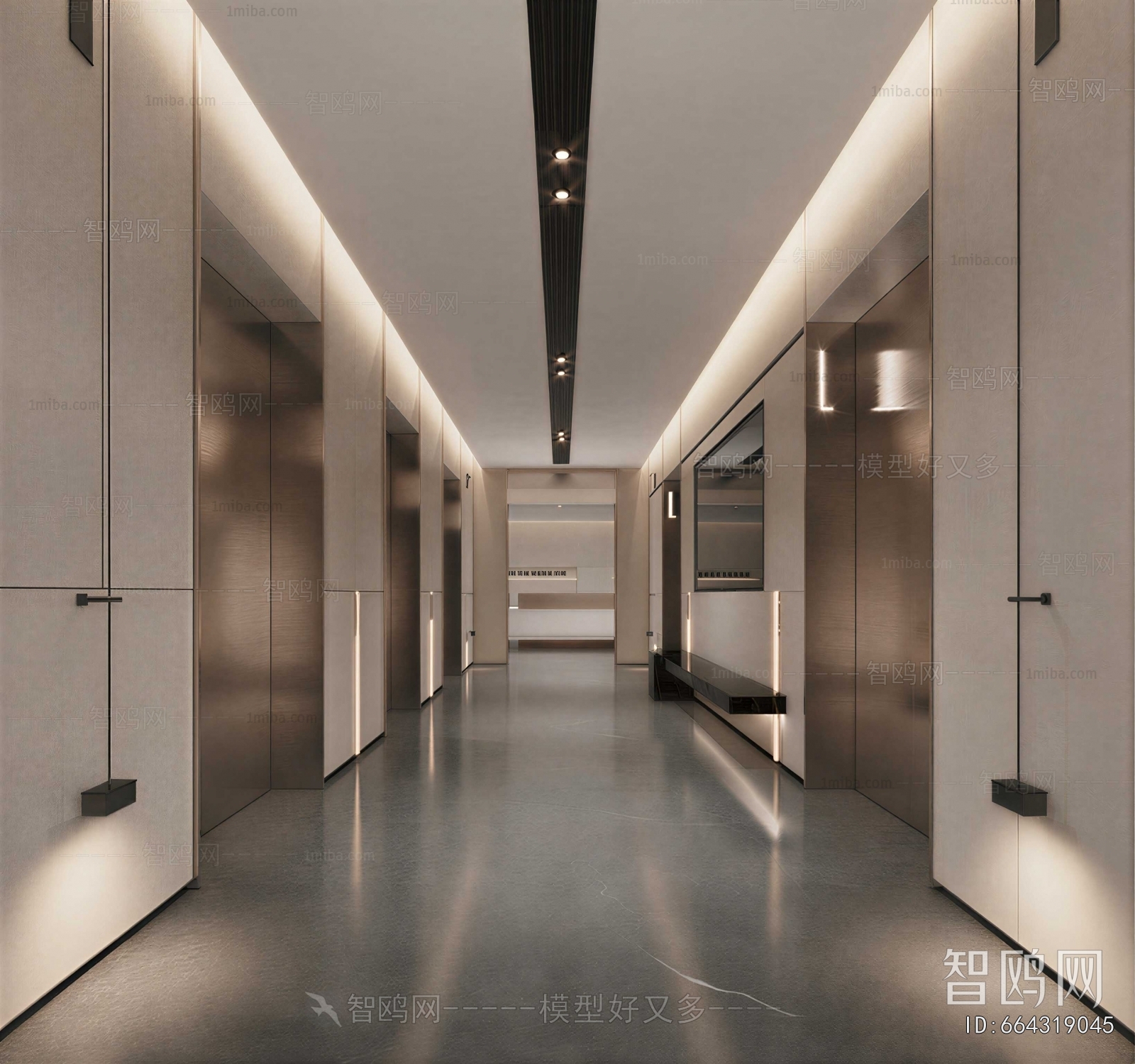 Modern Office Elevator Hall