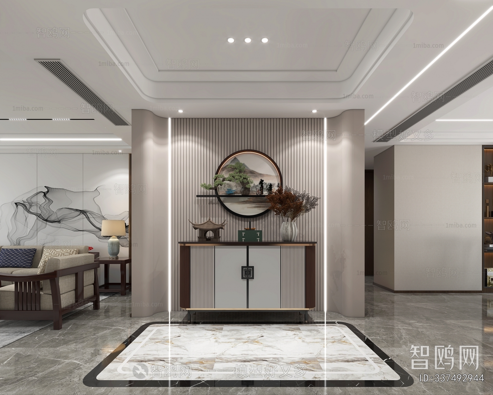 New Chinese Style A Living Room