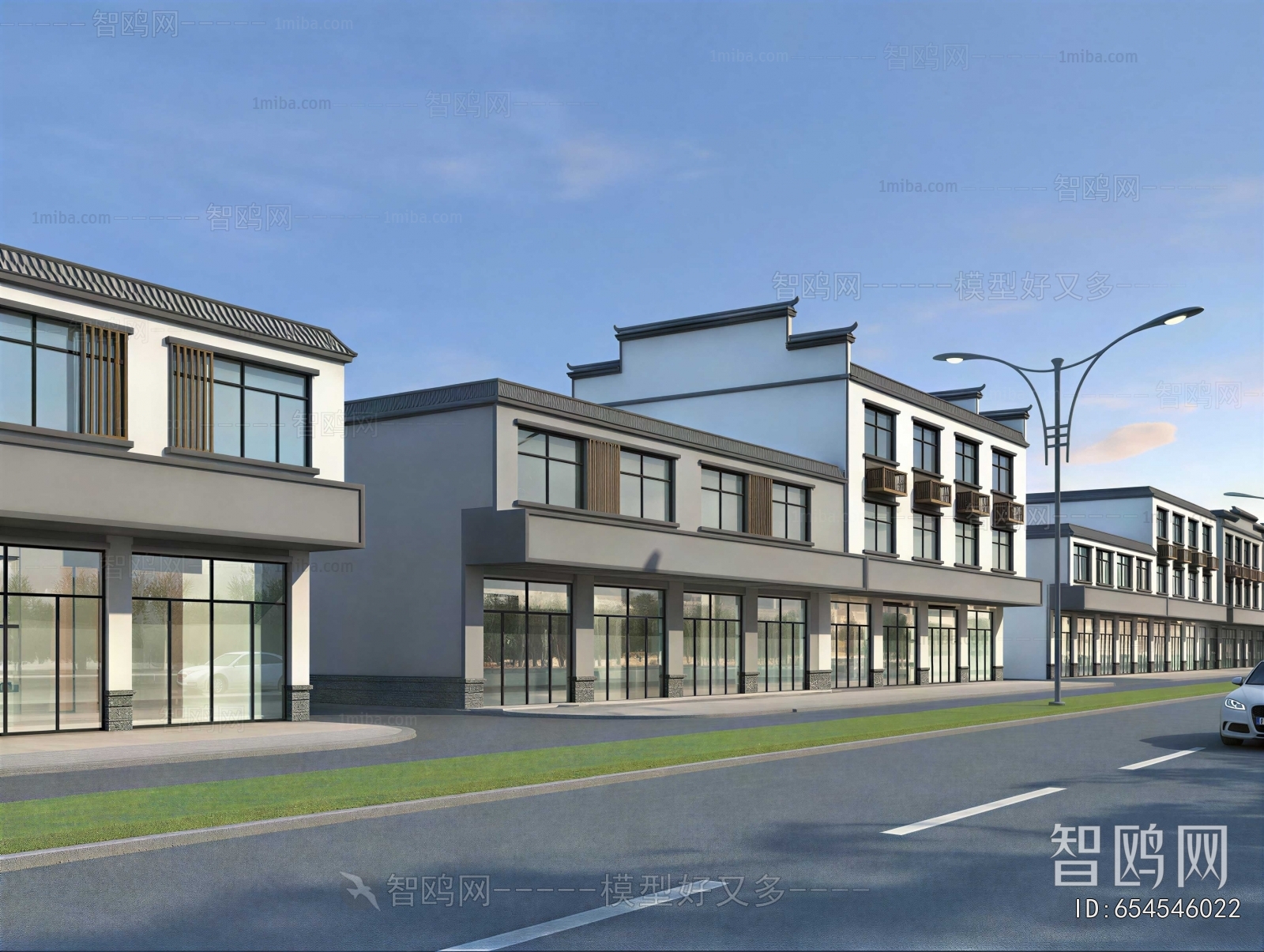 New Chinese Style Appearance Of Commercial Building