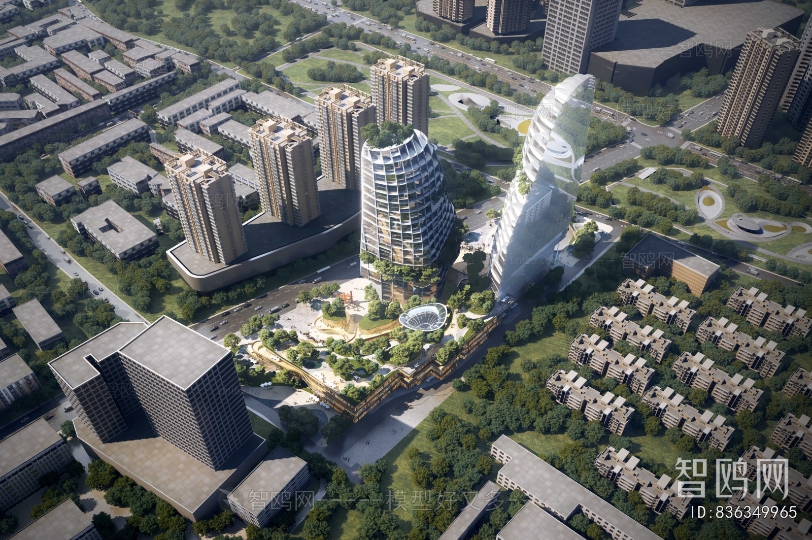 Modern Architectural Bird's-eye View Planning