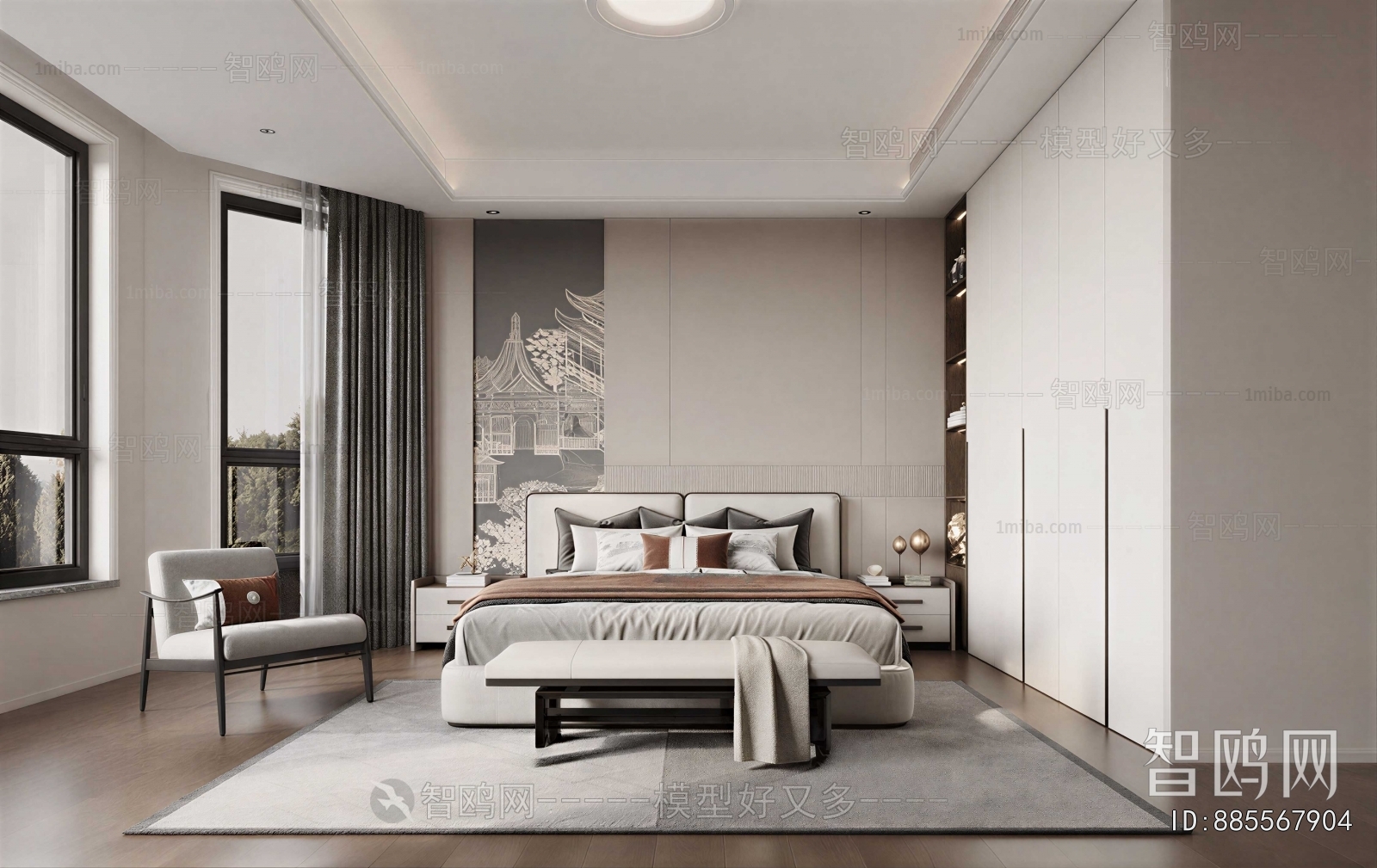 New Chinese Style Bedroom