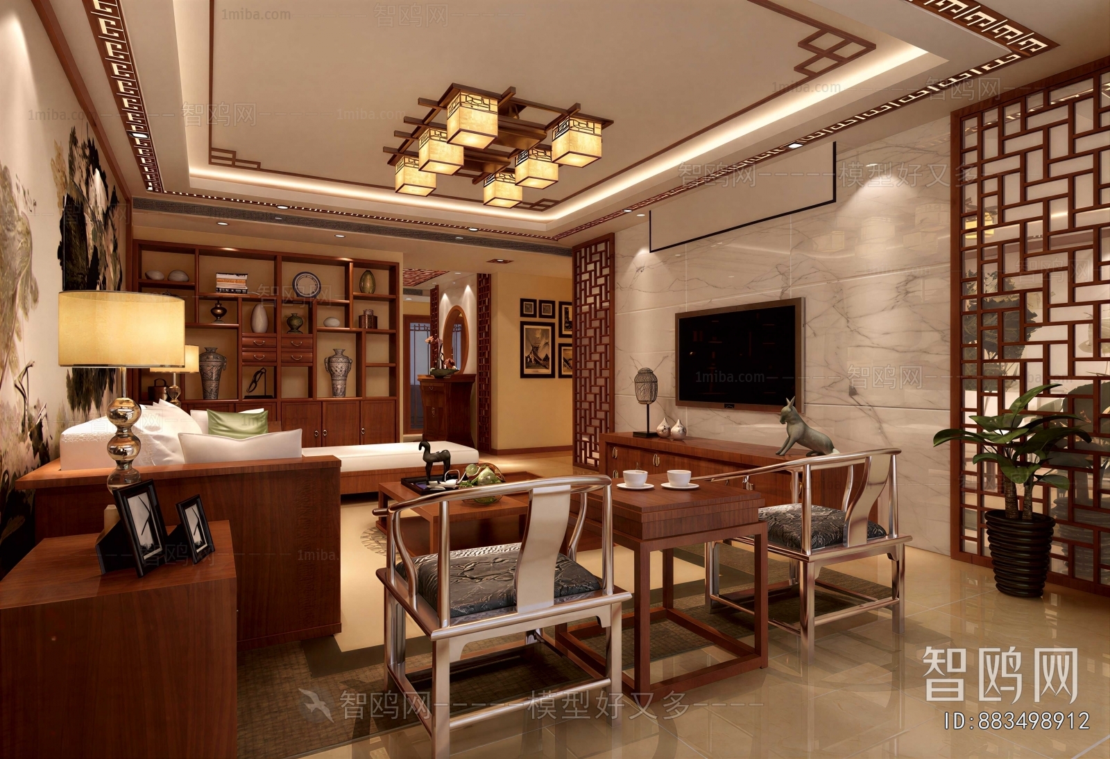 New Chinese Style A Living Room