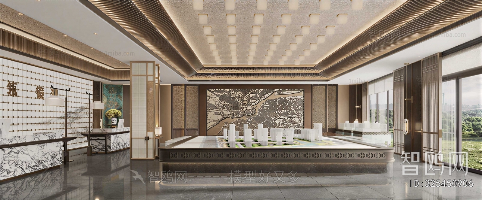 New Chinese Style Real Estate Sales Office