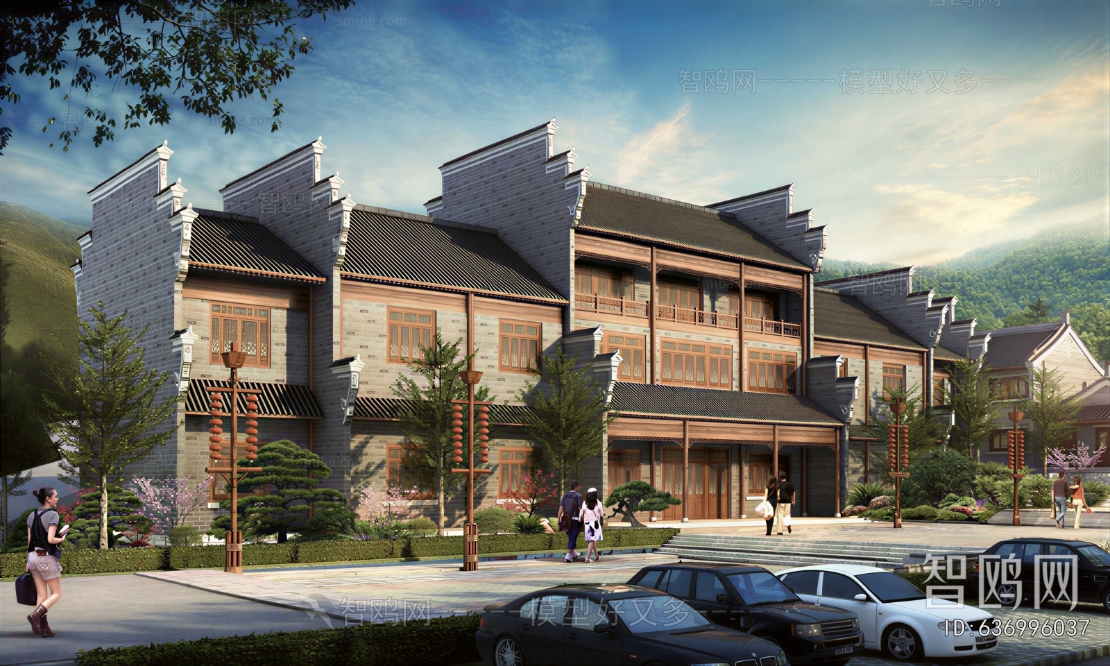 New Chinese Style Appearance Of Commercial Building