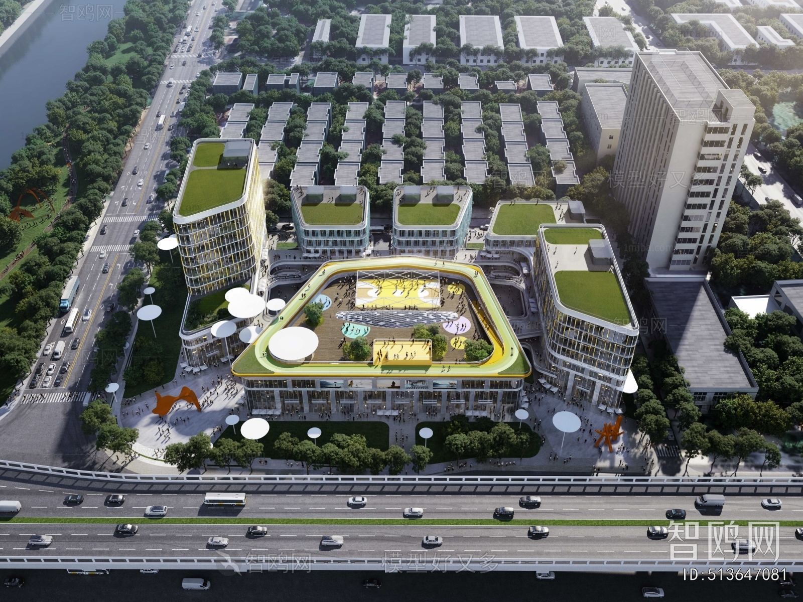 Modern Architectural Bird's-eye View Planning
