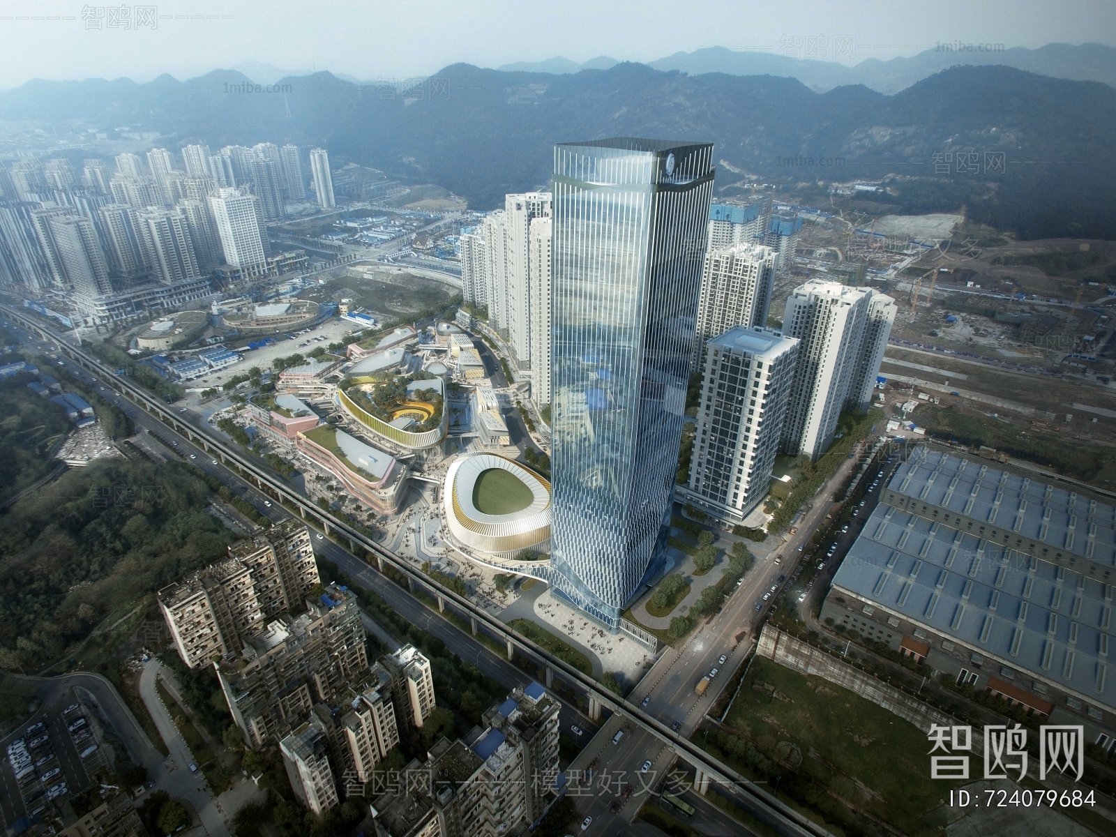 Modern Architectural Bird's-eye View Planning