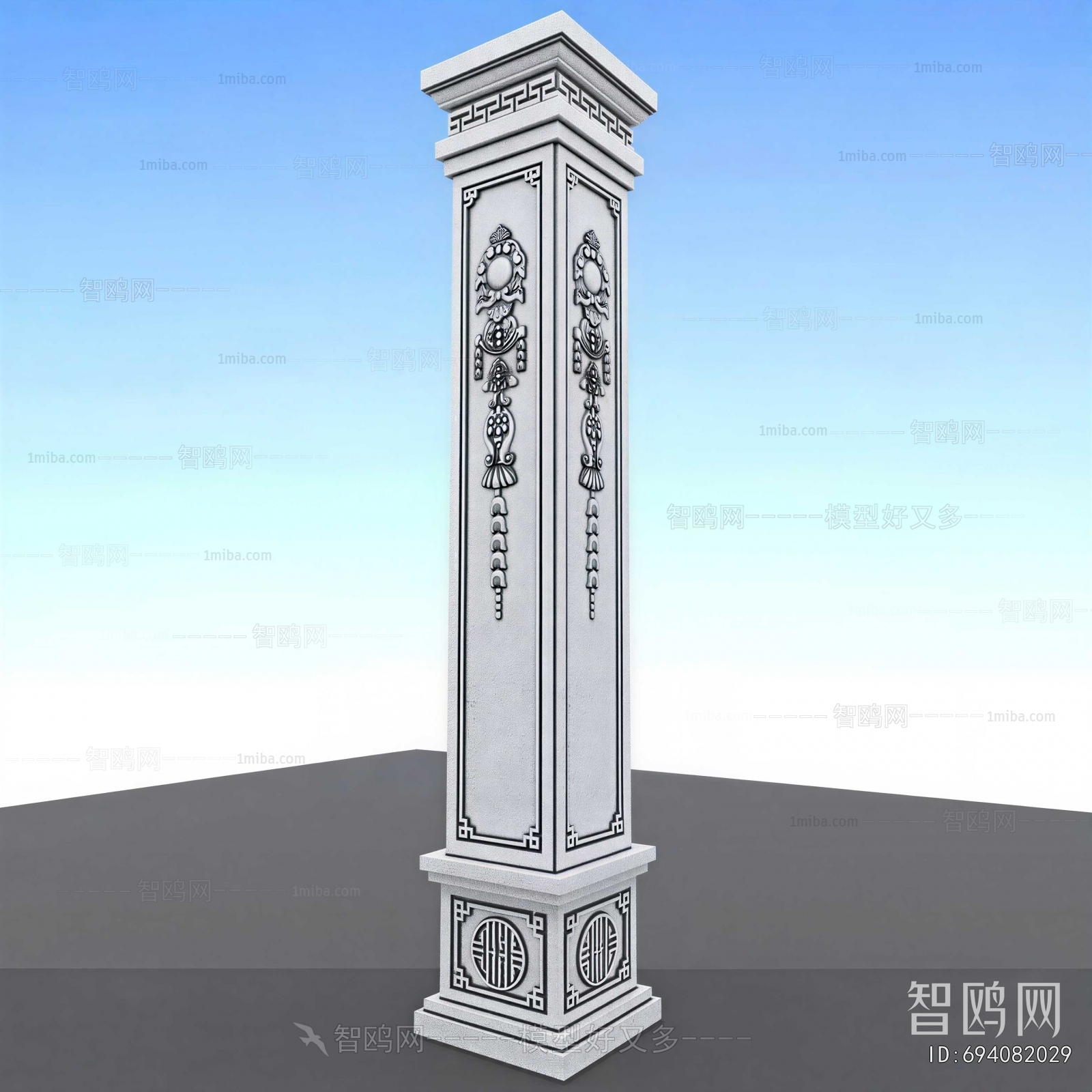 New Chinese Style Sculpture Sketch