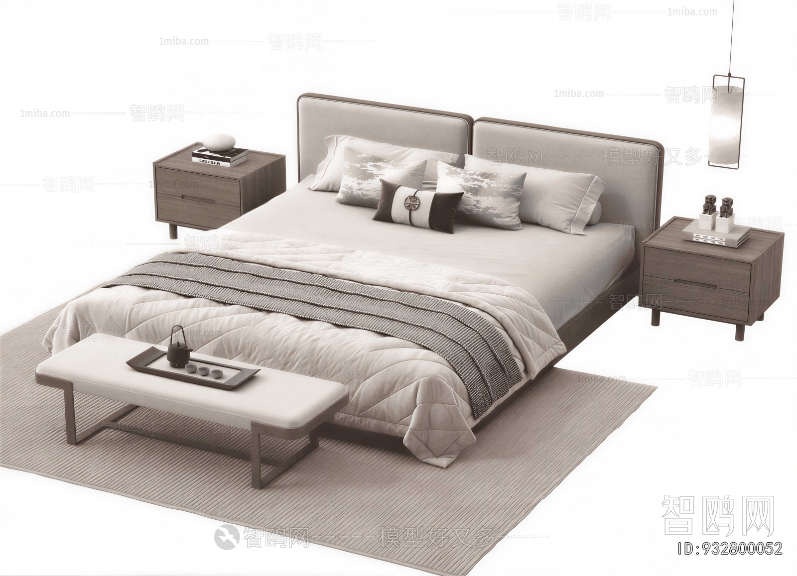 Wabi-sabi Style Double Bed