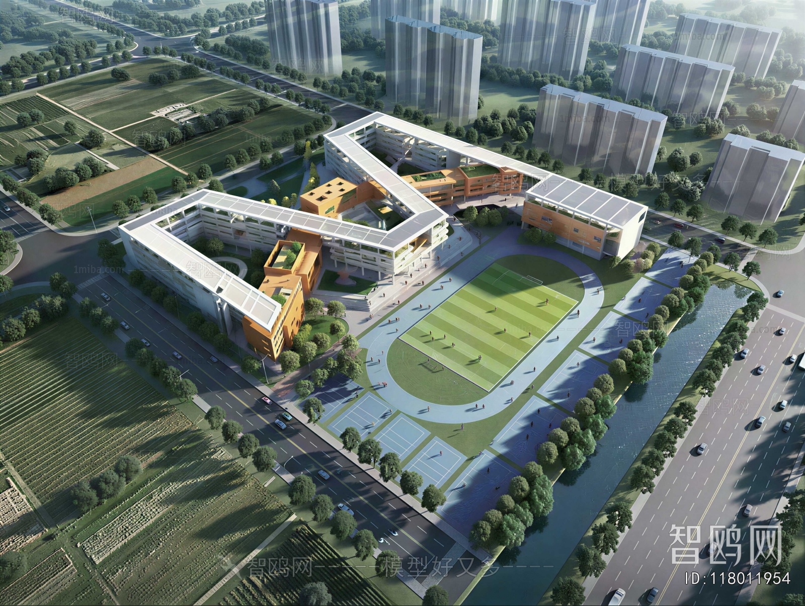 Modern Architectural Bird's-eye View Planning
