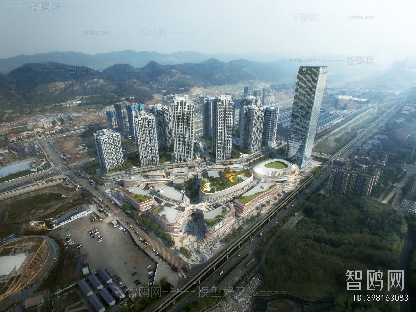 Modern Architectural Bird's-eye View Planning