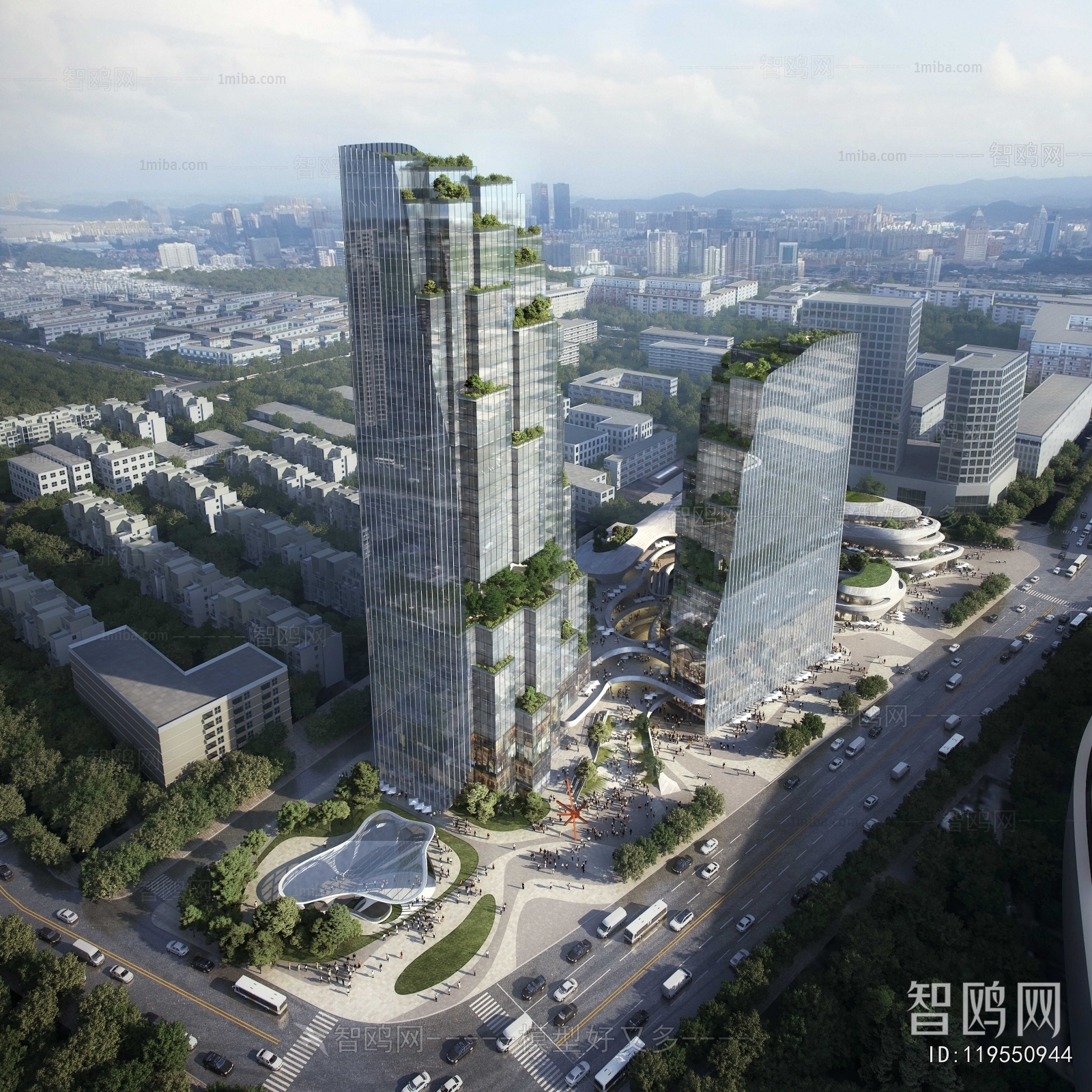 Modern Architectural Bird's-eye View Planning