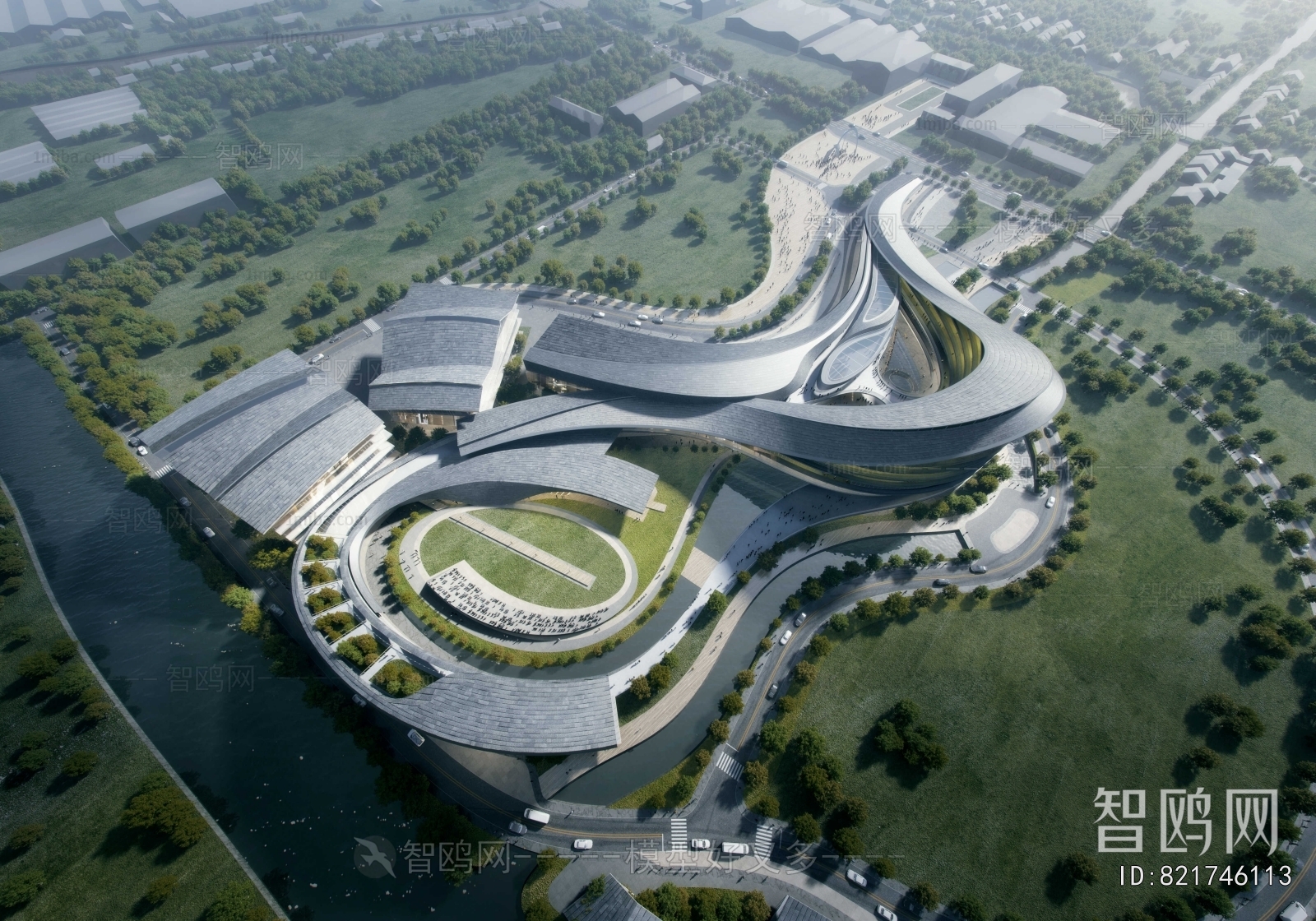 Modern Architectural Bird's-eye View Planning