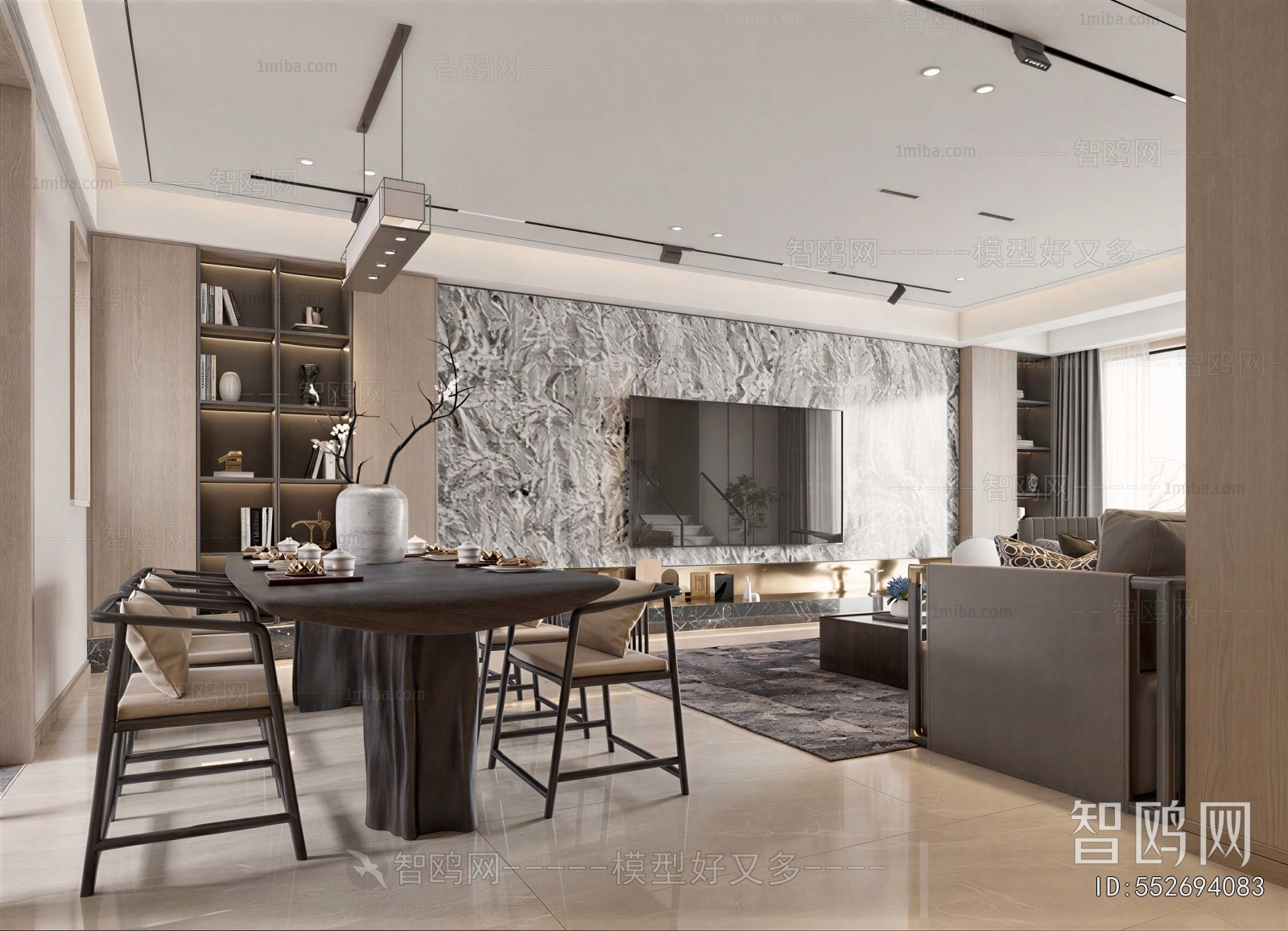 New Chinese Style A Living Room