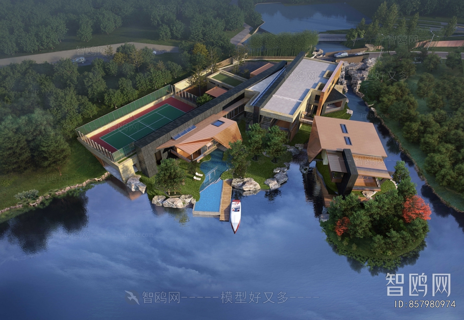 Modern Architectural Bird's-eye View Planning