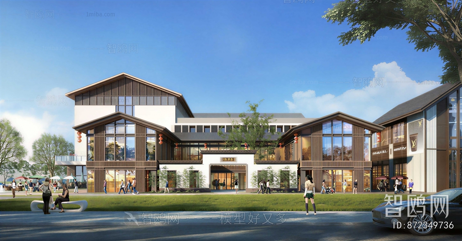 New Chinese Style Appearance Of Commercial Building