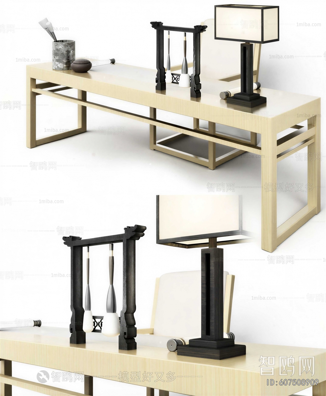 New Chinese Style Computer Desk And Chair