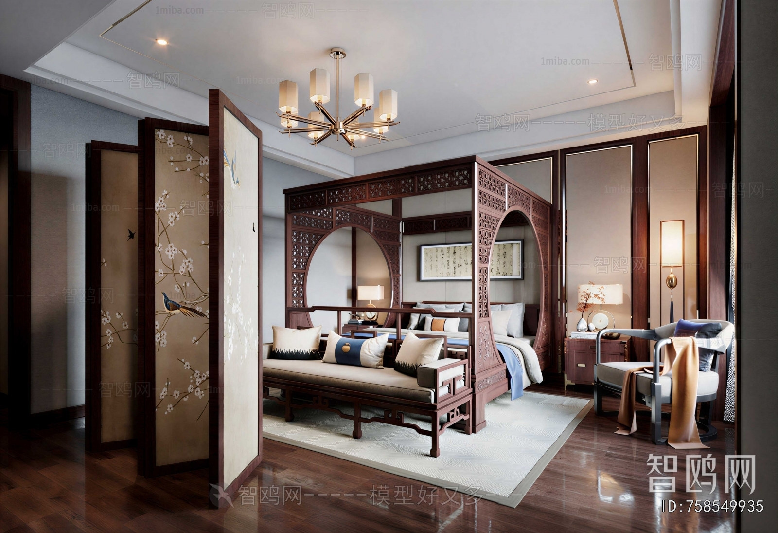 New Chinese Style Bedroom
