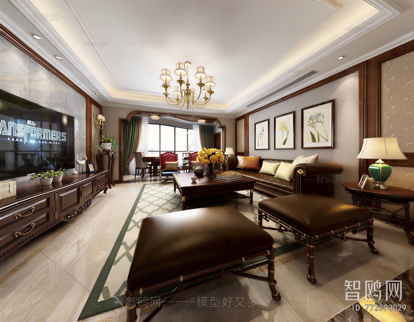 New Chinese Style A Living Room