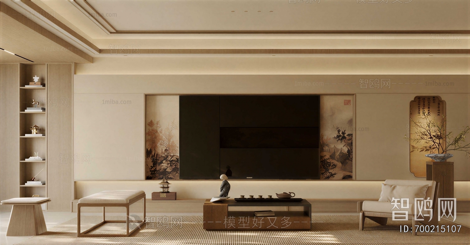 New Chinese Style A Living Room