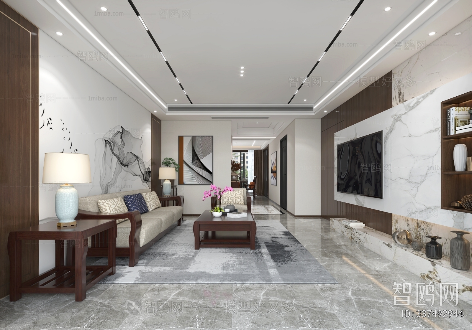 New Chinese Style A Living Room