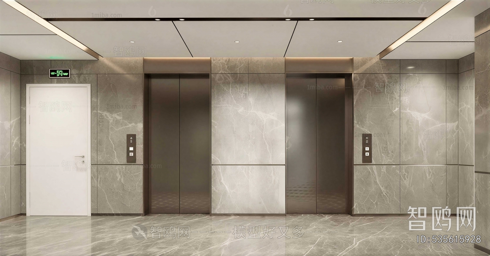 Modern Office Elevator Hall