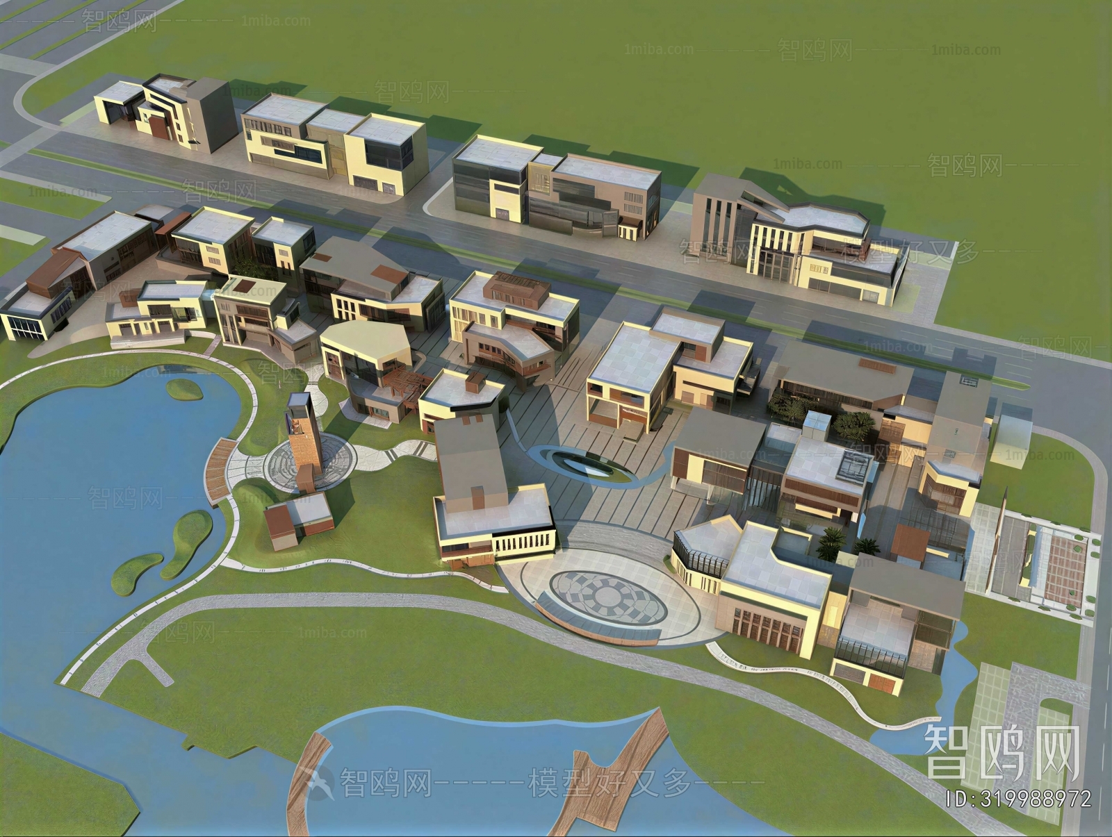 Modern Architectural Bird's-eye View Planning