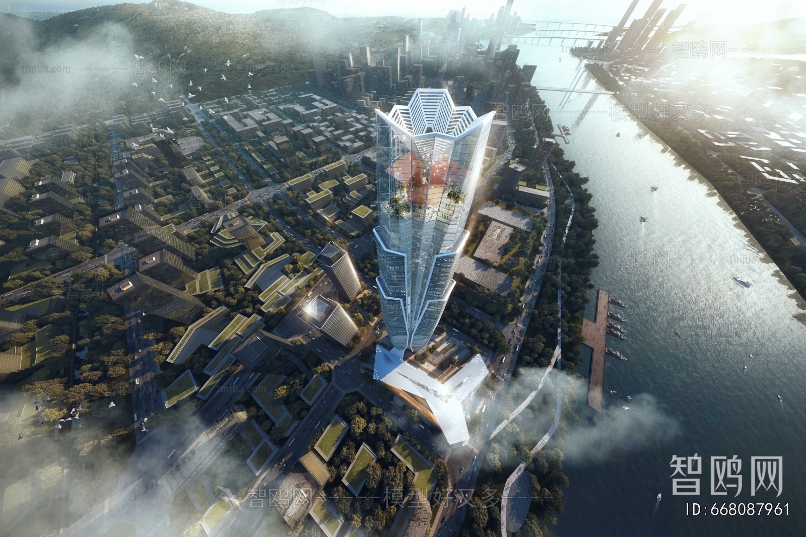 Modern Architectural Bird's-eye View Planning