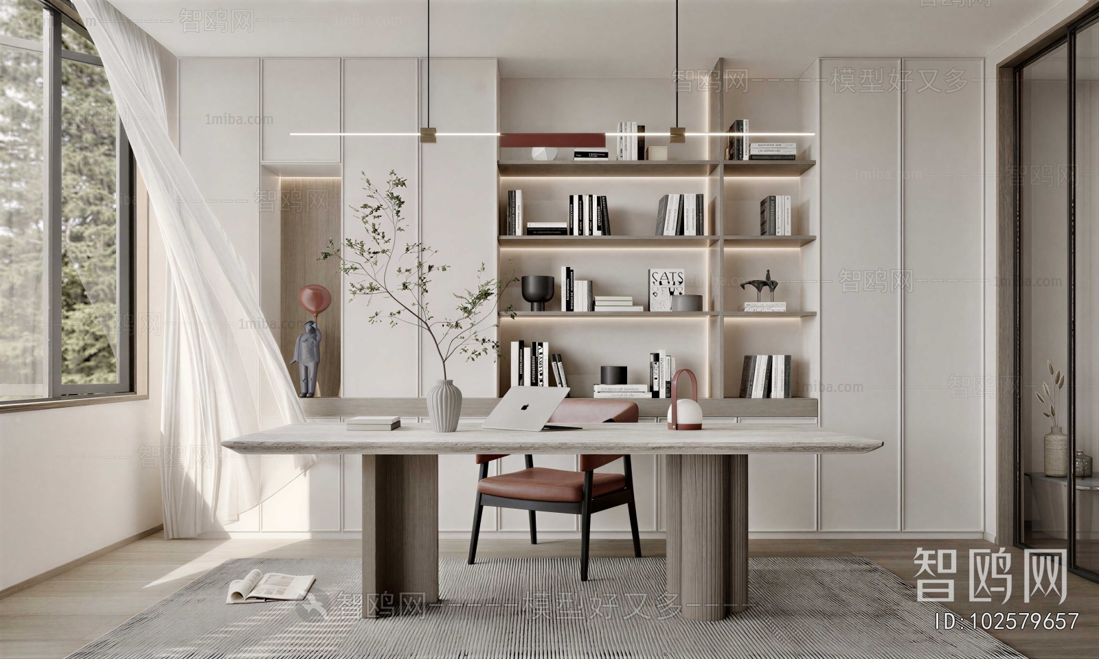 Wabi-sabi Style Study Space