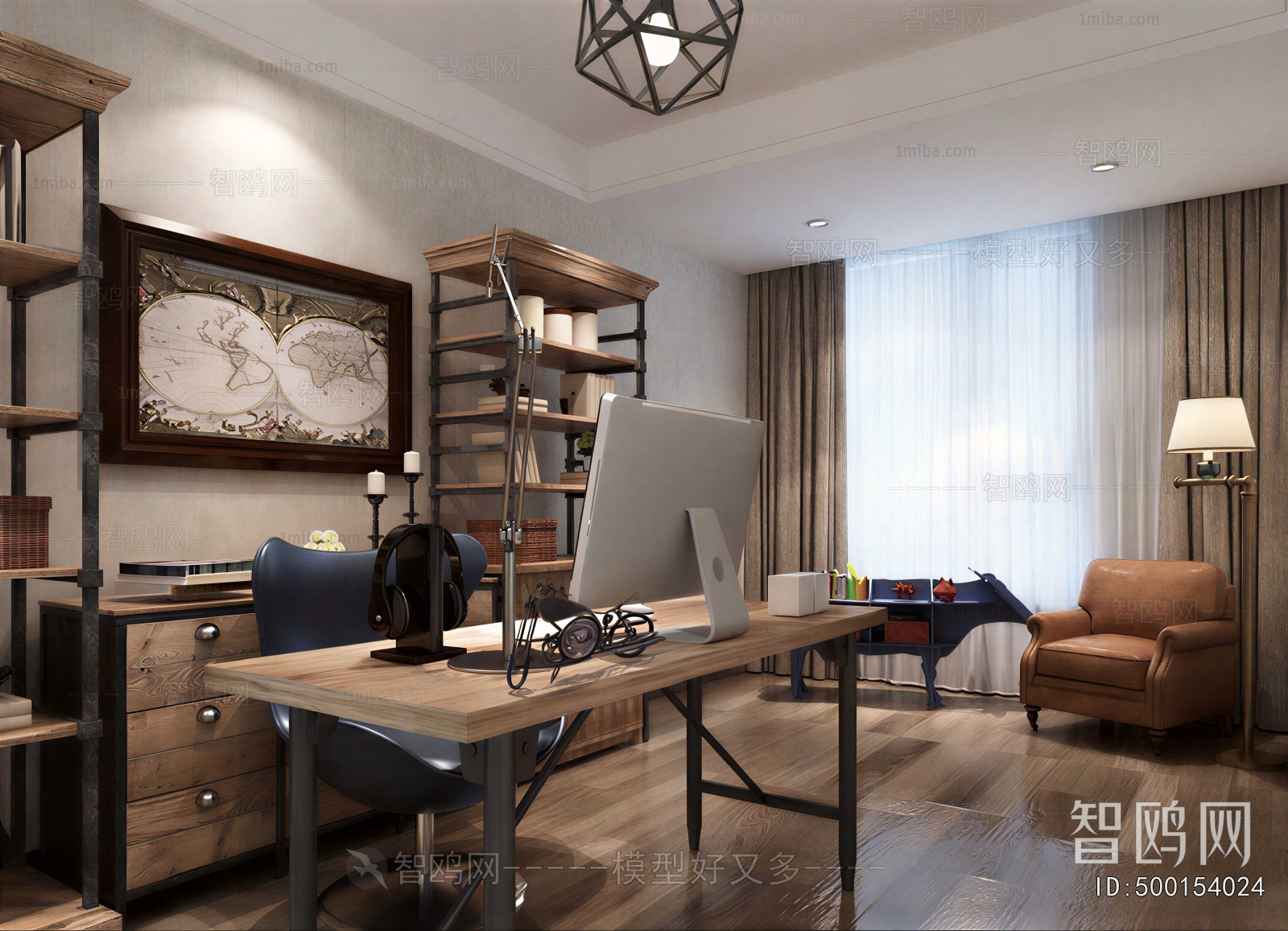 Industrial Style Study Space