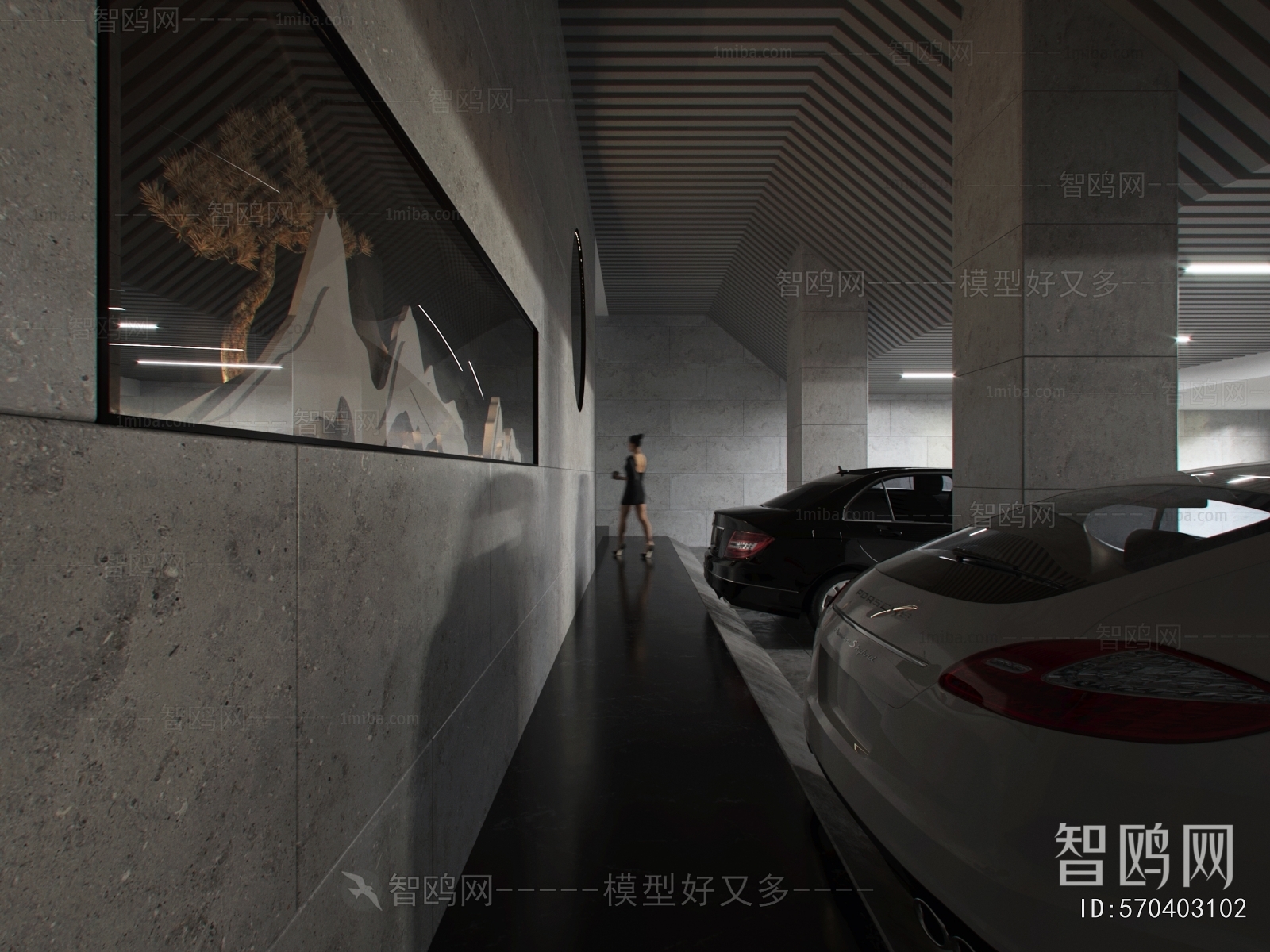 Modern Underground Parking Lot