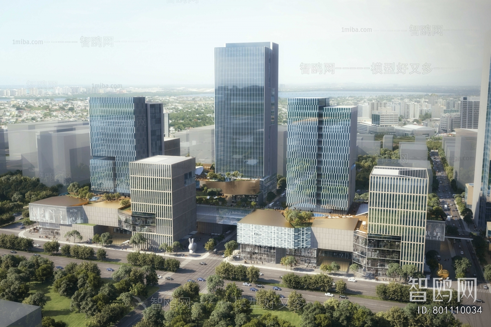 Modern Architectural Bird's-eye View Planning