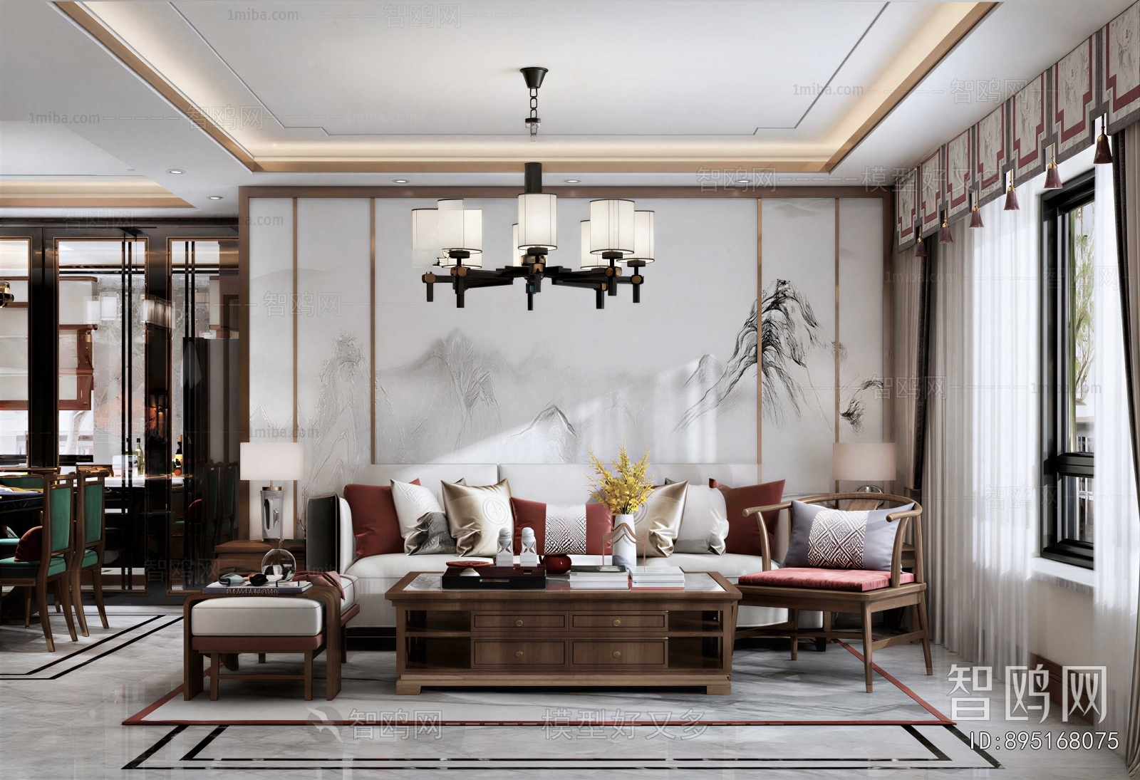 New Chinese Style A Living Room