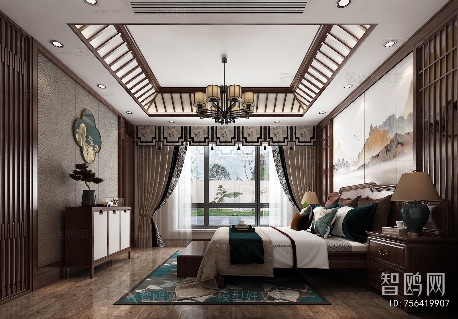 New Chinese Style Bedroom