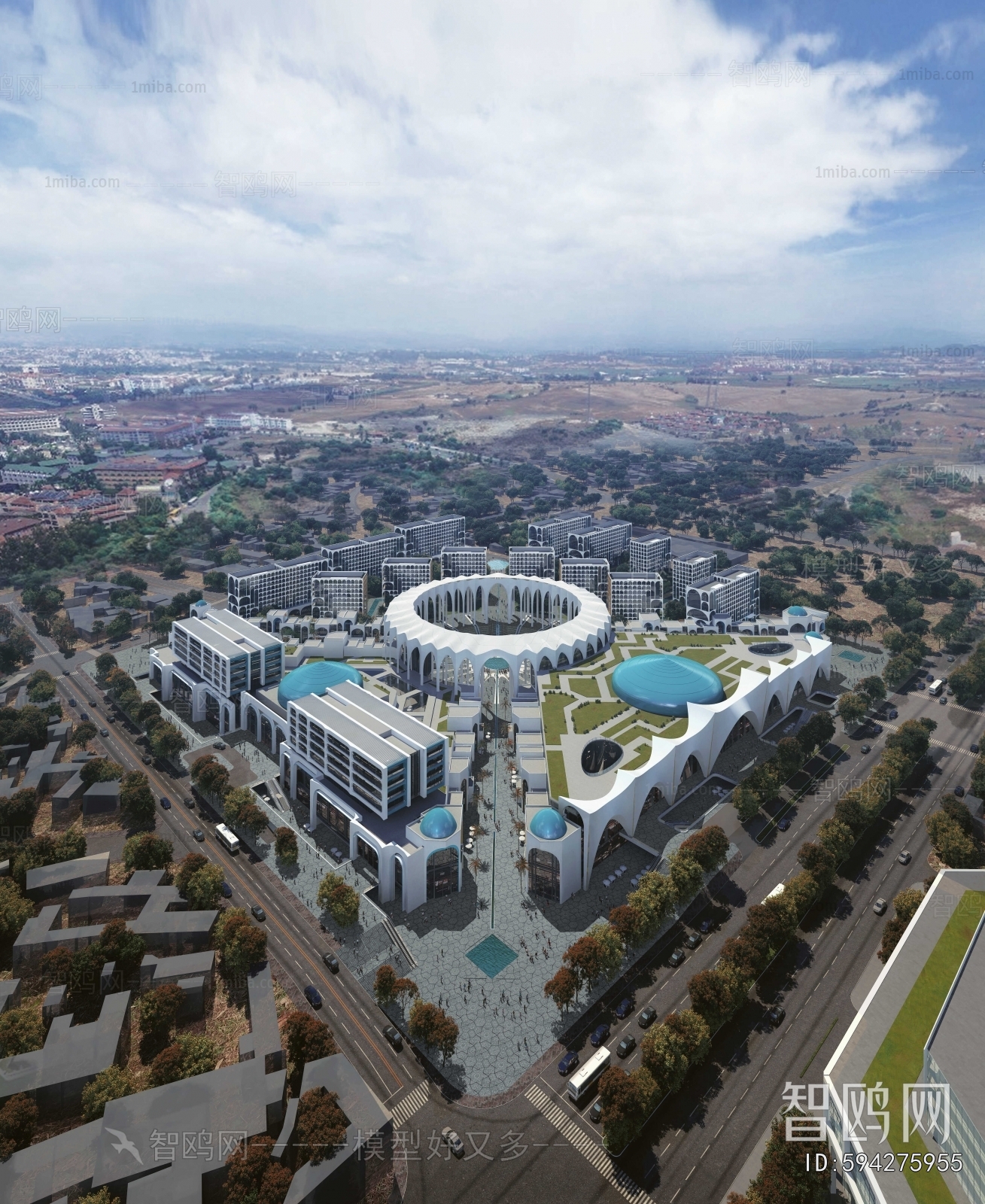 Modern Architectural Bird's-eye View Planning