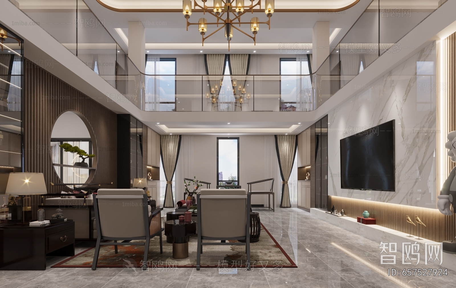 New Chinese Style A Living Room