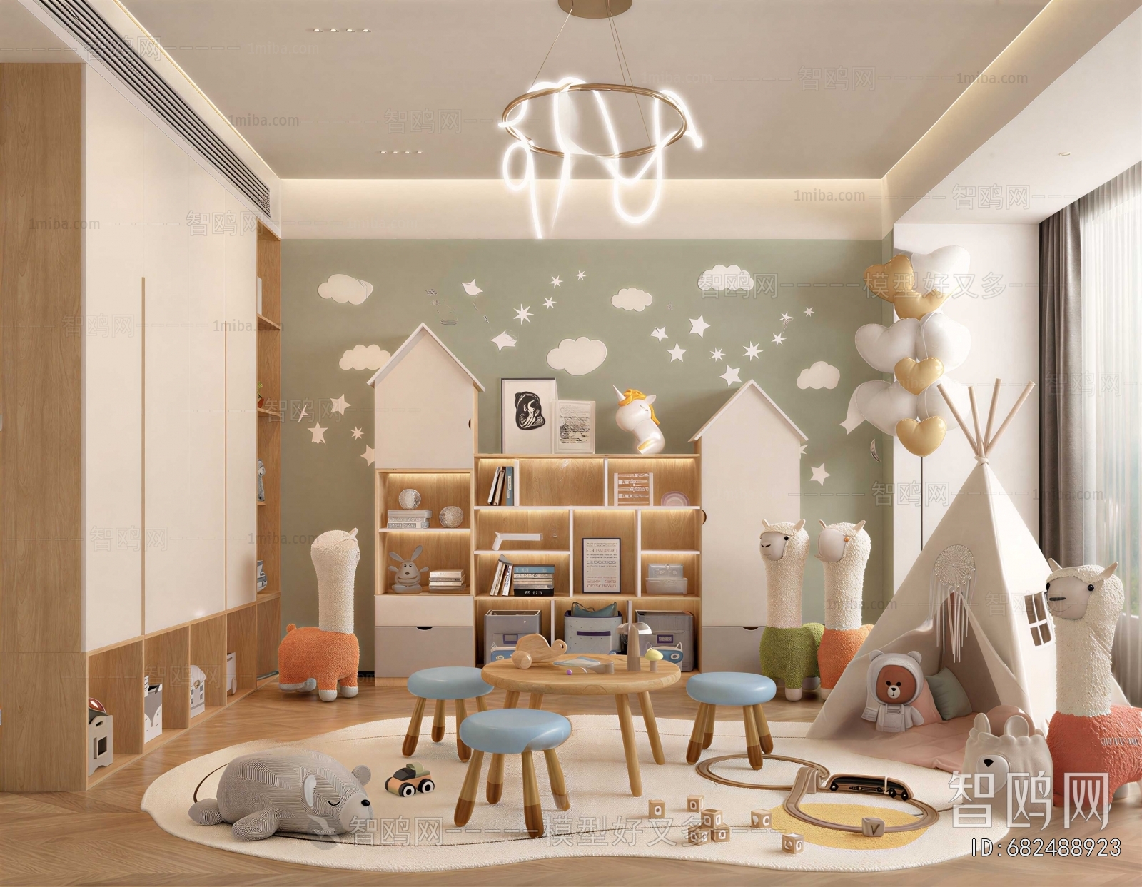Modern Children's Room Activity Room
