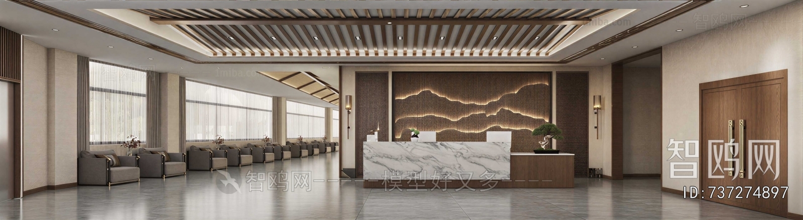 New Chinese Style Office Reception Desk