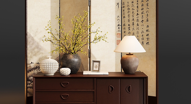 New Chinese Style Entrance Cabinet