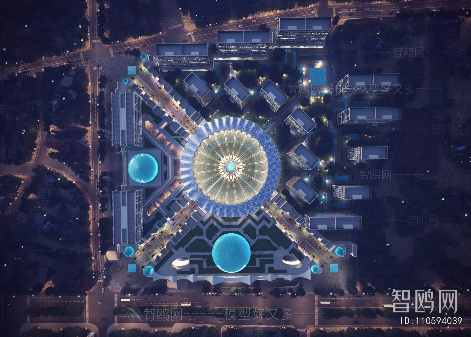 Modern Architectural Bird's-eye View Planning