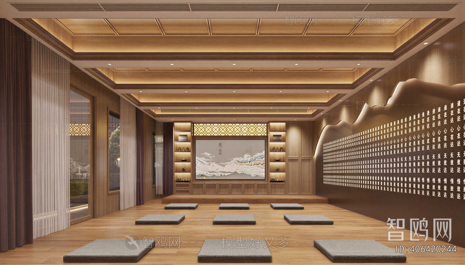 New Chinese Style Yoga Room