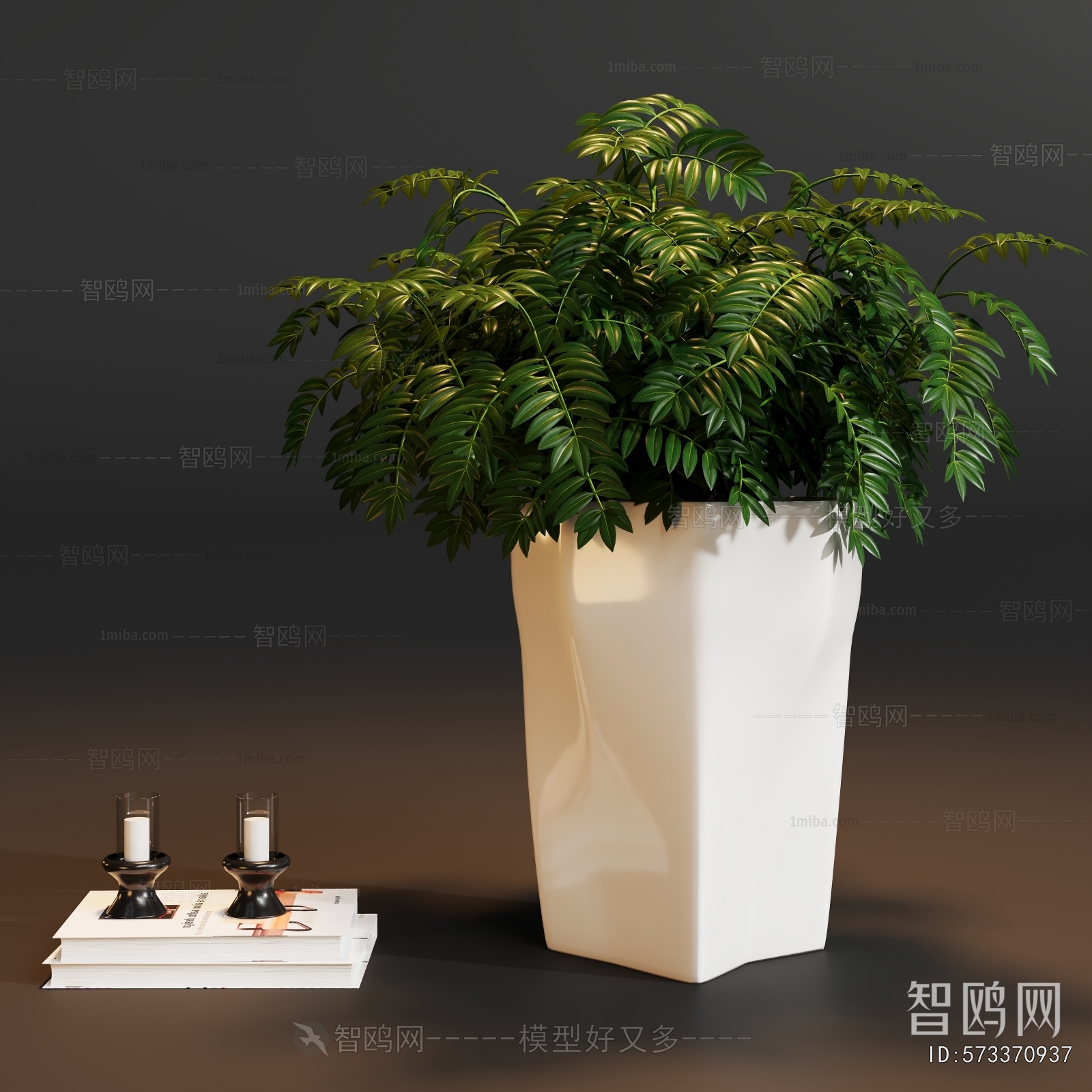 Modern Potted Green Plant