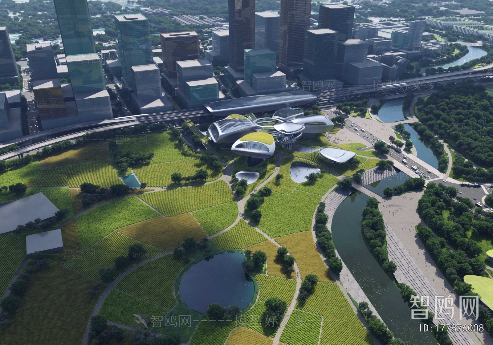 Modern Architectural Bird's-eye View Planning