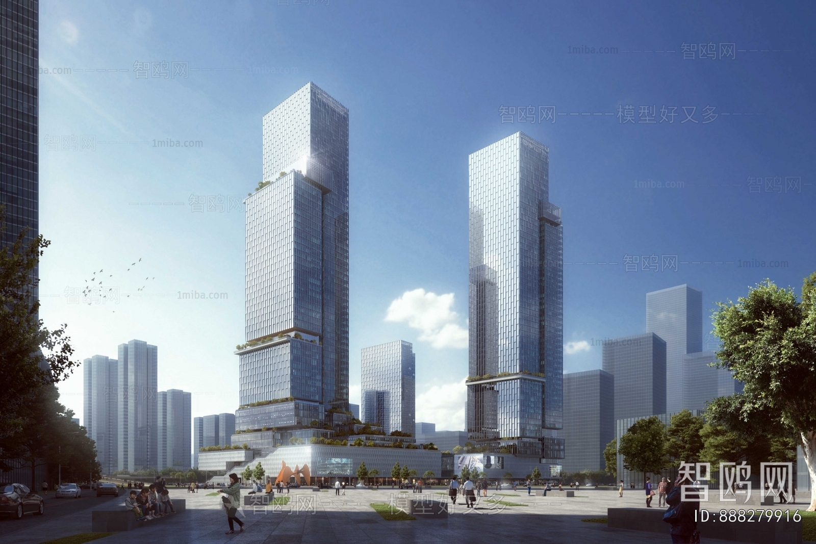 Modern Architectural Bird's-eye View Planning